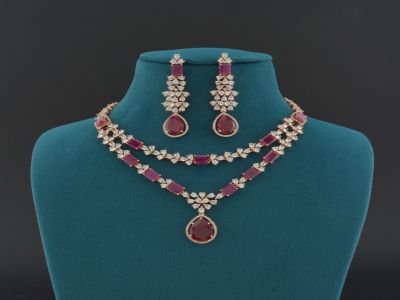 Necklace Set - CZST62RSRB