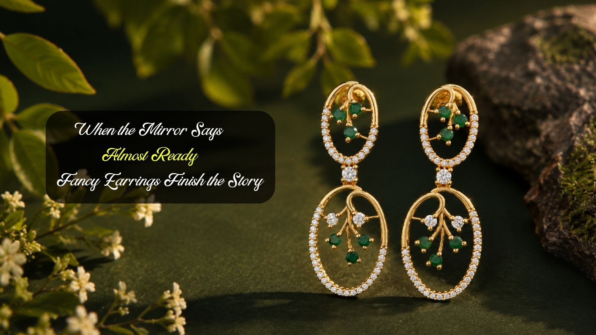 When the Mirror Says “Almost Ready” — Fancy Earrings Finish the Story
